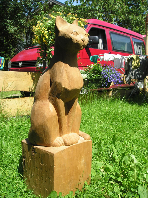 Katze Holzfigur Katze Holzfigur